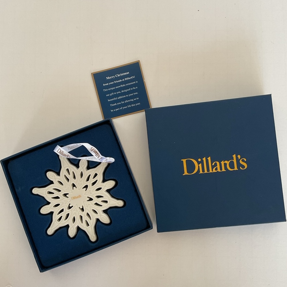 Dillards Collectible Porcelain Snowflake Ornament NWT